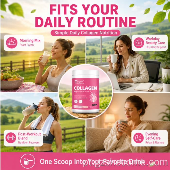 Pó de peptídeos de colágeno marinho Shecome Collagen Zero Sugar